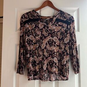 Black Paisley Top